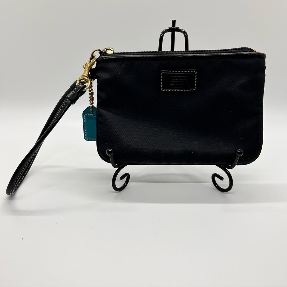 Coach Black Wristlet Nylon Leather Trim - Picture 3 of 9
